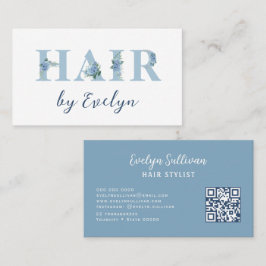 Hydrangea Floral Letters Hair Cartão de visita