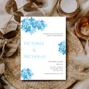 Hydrangea floral modelo convite para casamento