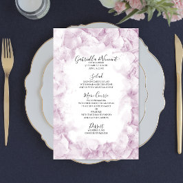Hydrangea Flowers Rosa Watercolor Menu Casamento