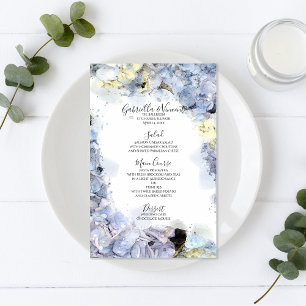 Hydrangea Flowers Watercolor Menu Casamento