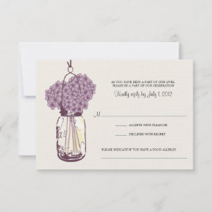 Hydrangea & Jarro de Mason Casamento RSVP
