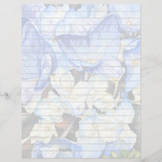 Hydrangea Lined Papel de carta (Frente)