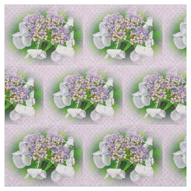 Hydrangea Pink White Purple Impressão Tecido (Modelo)