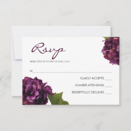 Hydrangea roxa - placa de resposta RSVP