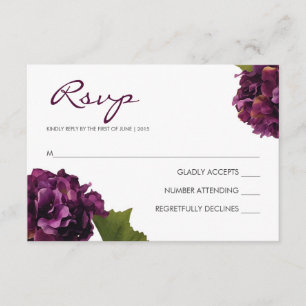 Hydrangea roxo - cartão da resposta de RSVP