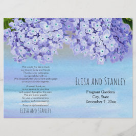 Hydrangea watercolor programa de casamento floral