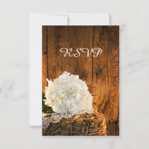Hydrangea White Barn Wood Country Casamento RSVP