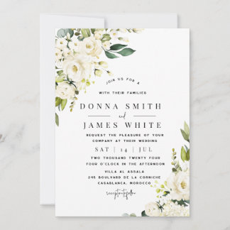 Hydrangea White Floral Wedation Convite