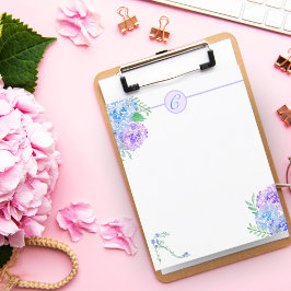 Hydrangeas em Aquarela com Salto Alto Floral Monog