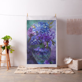 Hydrangeas no tecido da arte do vaso do Hydrangea