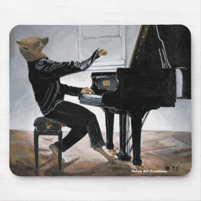 Hyena Piano Music Player Fantasy Art Mousepad (Frente)