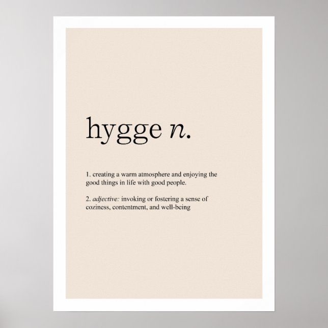 Hygge Definition Art Impressão (Frente)