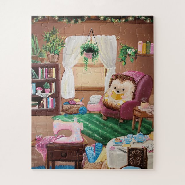 Hygge Hedgehog Quebra-cabeça (Vertical)