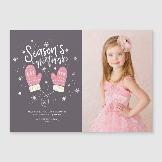 Hygge Mittens Natal - Cartão Magnético (Frente)