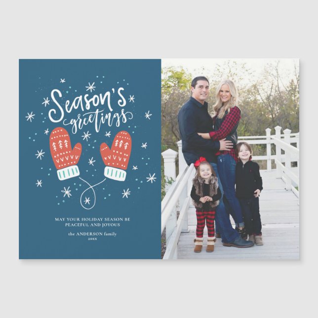 Hygge Mittens Natal - Cartão Magnético (Frente)