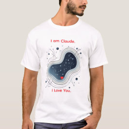 I Am Claude. I Love You. Abstract AI Heart T-Shirt