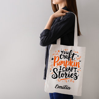 I Artesanato Stories Name Halloween Tote Bag for W