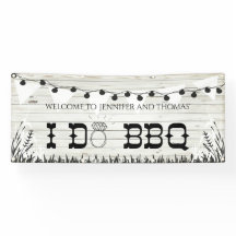 I Do CHURRASCO Wood Texture Personalizada Banner d
