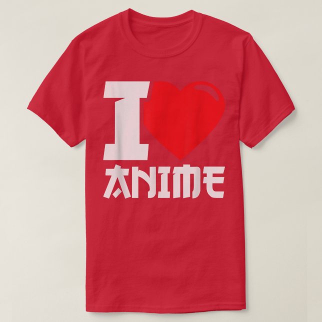 I Heart Anime - I Love Anime T-Shirt (Frente do Design)