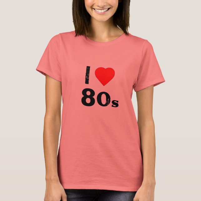 "I Heart anos 80" Camiseta Ringer (Frente)