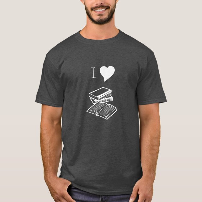I Heart Books Reader Librarian Gift T-Shirt (Frente)