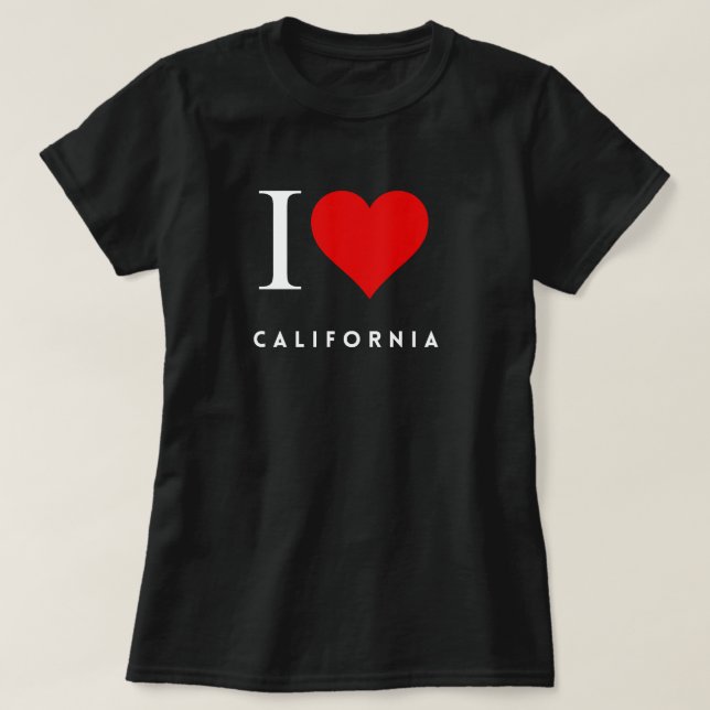 I Heart California blk Womens T-Shirt (Frente do Design)