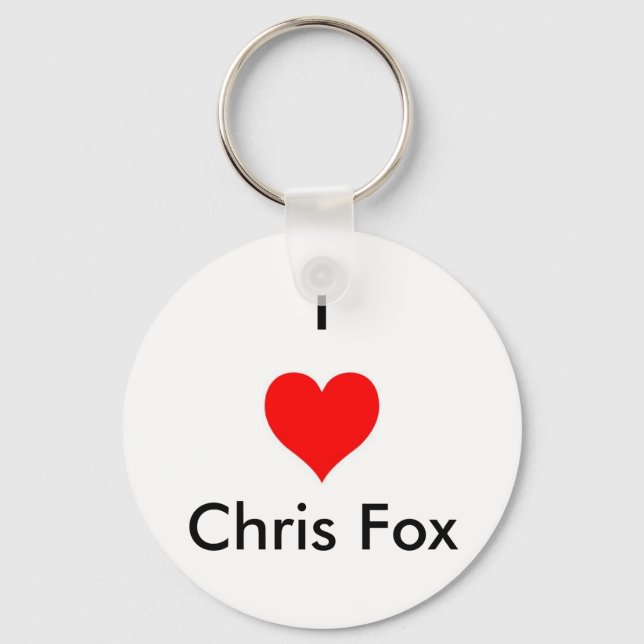 I Heart Chris Fox Chaveiro [Branco; Estilo 2] (Frente)