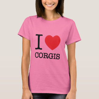 I Heart Corgis Ladies Ringer T-shirt