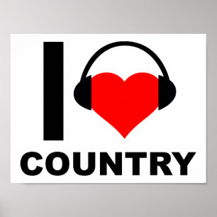 I Heart Country Engraçado Poster
