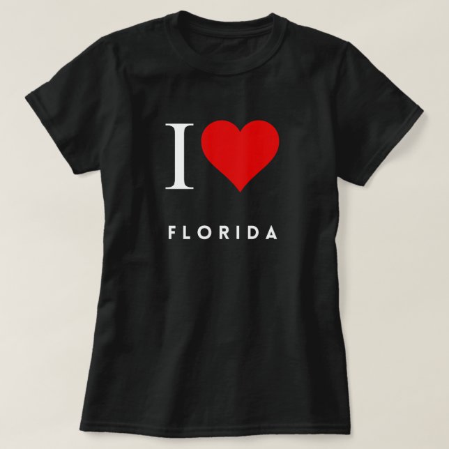 I Heart Florida blk Womens T-Shirt (Frente do Design)