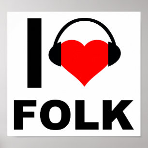 I Heart Folk Engraçado Poster