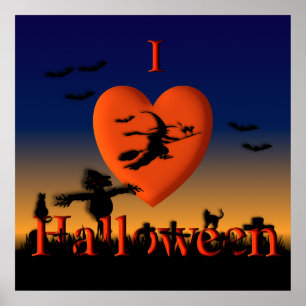 I Heart Halloween Artitic Poster