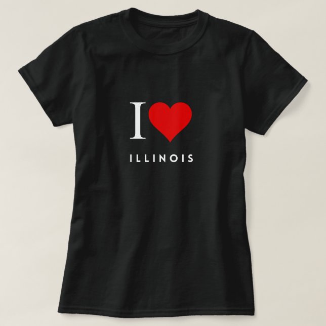 I Heart Illinois blusa Womens T-Shirt (Frente do Design)