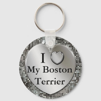I Heart (Love) My Boston Terrier Chaveiro