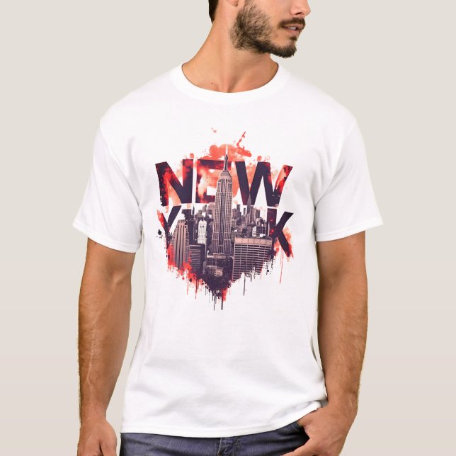 I Heart NYC" T-shirt - Casual New York City Urban  (Frente)
