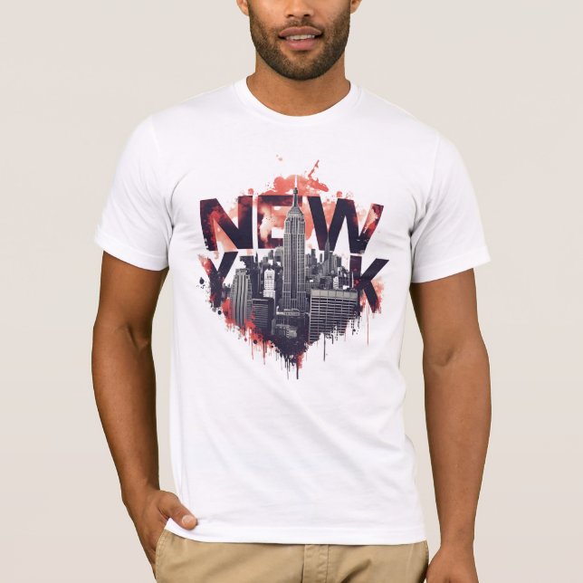I Heart NYC" T-shirt - Casual New York City Urban  (Frente)