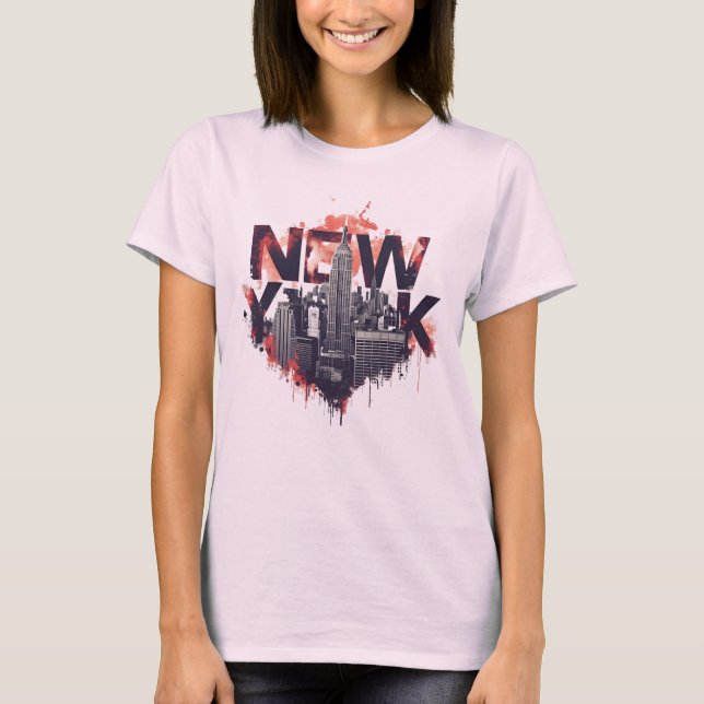 I Heart NYC" T-shirt - Casual New York City Urban  (Frente)
