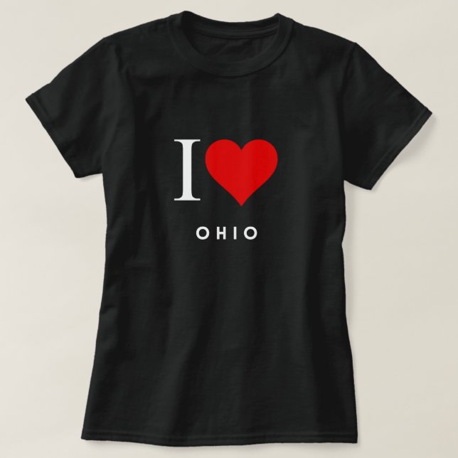 I Heart Ohio blk Womens T-Shirt (Frente do Design)