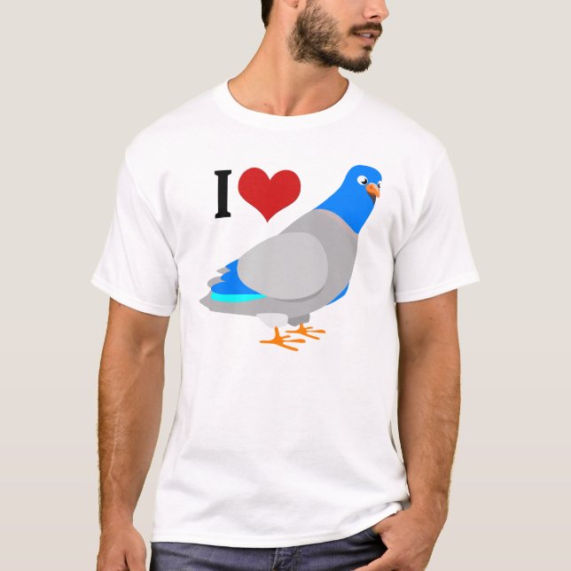 I Heart Pigeons - Camiseta de Pombo (Frente)