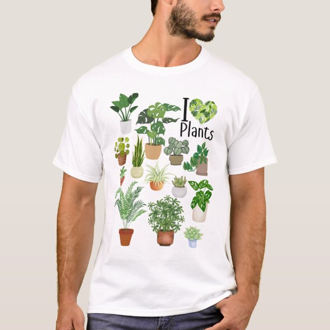 I Heart Plants Basic T-Shirt (Frente)