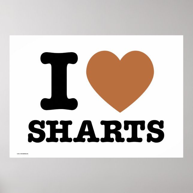 I Heart Sharts Engraçado Poster (Frente)