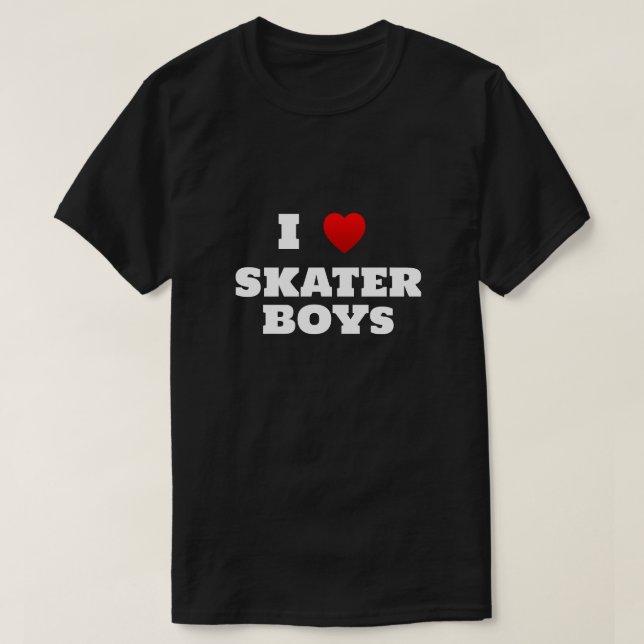 I Heart Skater Boys T-Shirt (Frente do Design)