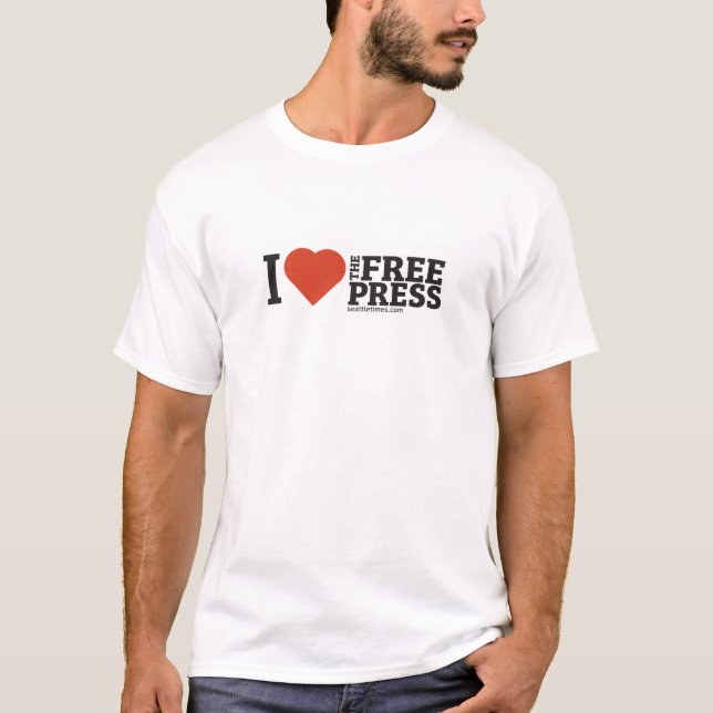 I Heart the Free Press Men's T-Shirt (Frente)