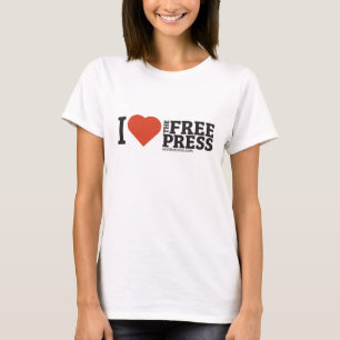 I Heart the Free Press Women's T-Shirt (branco)