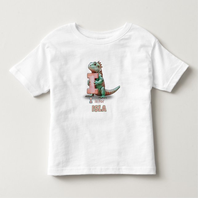 I is for Isla – Personalized Toddler T-shirt  (Frente)