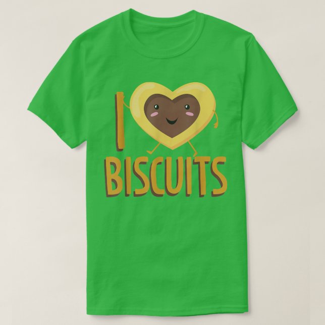 I Love Biscuits Baking Biscuits T-Shirt (Frente do Design)