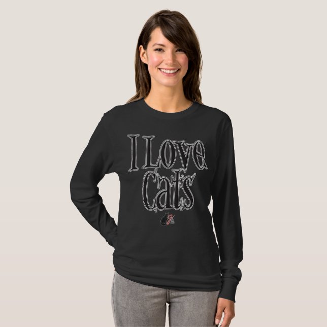 I Love Cats T-Shirt (Frente Completa)