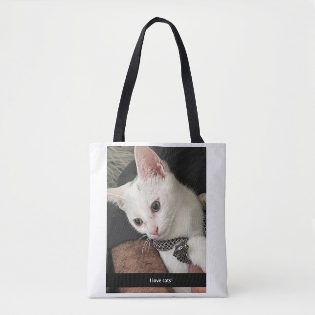 I Love Cats Tote Bag. I Hate People Cat Tote Bag. (Frente)