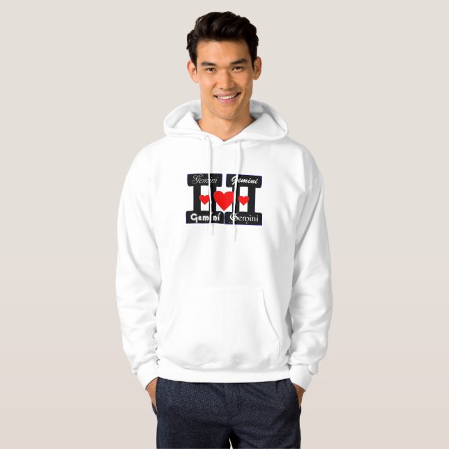 ♊! I Love Gemini-Best Zodiac Sign Pullover Hoodie (Frente Completa)