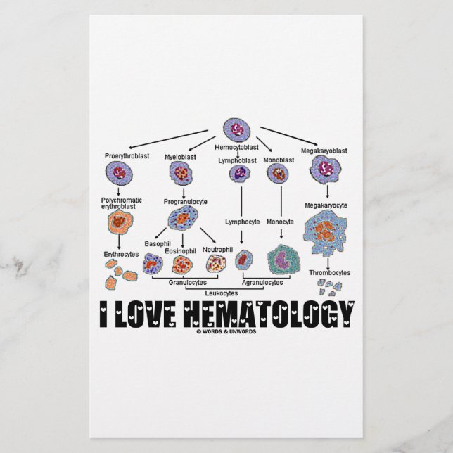 I Love Hematology (Linhagem De Células Sanguíneas) (Frente)